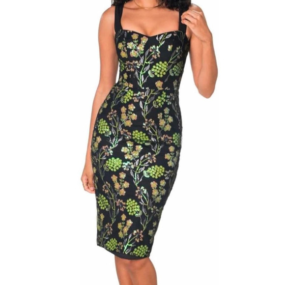 Dress the Population Dresses & Skirts - NWT Dress The Population Women's Sheath Lemongrass Multi Dress Size XS